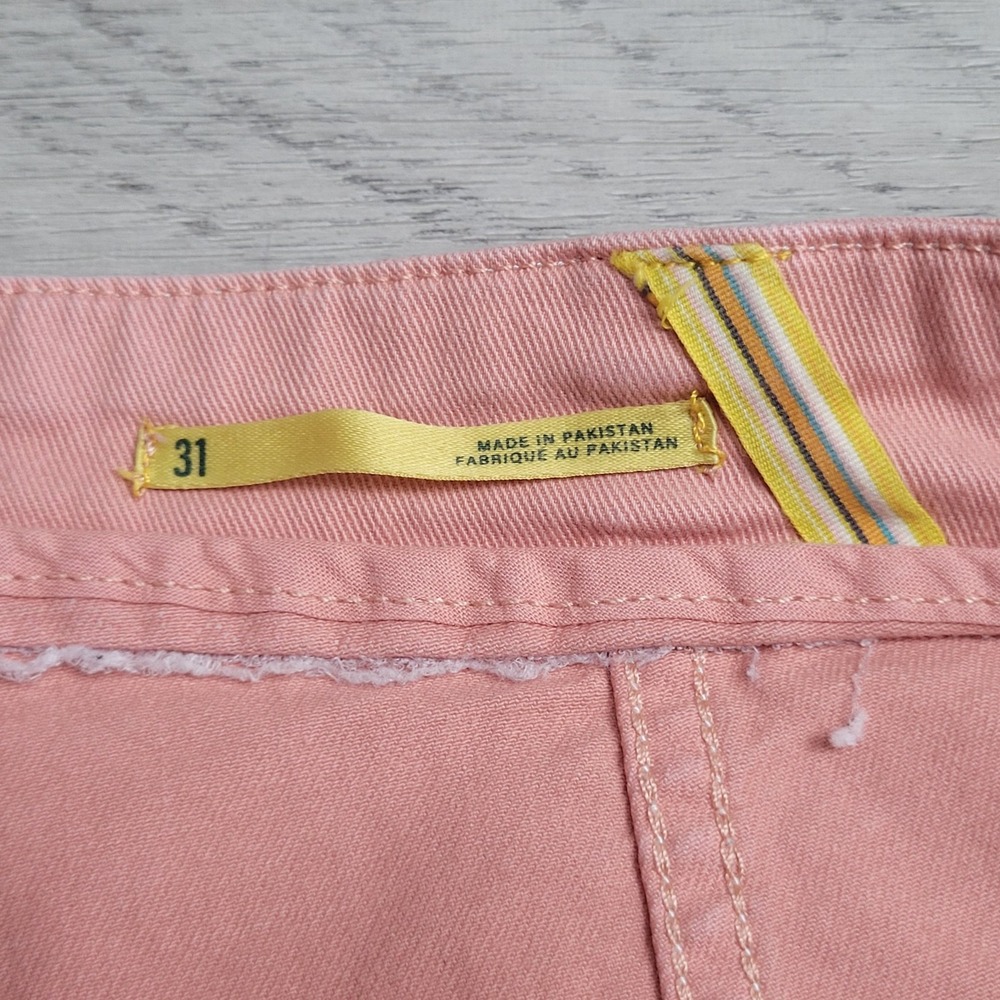 🌸Anthropologie Maeve Jeans Women 31 Peach Delaney Wide Leg High Rise Clean-Seam - Picture 13 of 16